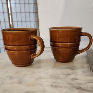 Vintage | Stoney Hill Brown Ceramic Mug Set Set 2